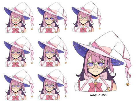 Mae (MC) | headshot sprite + expressions