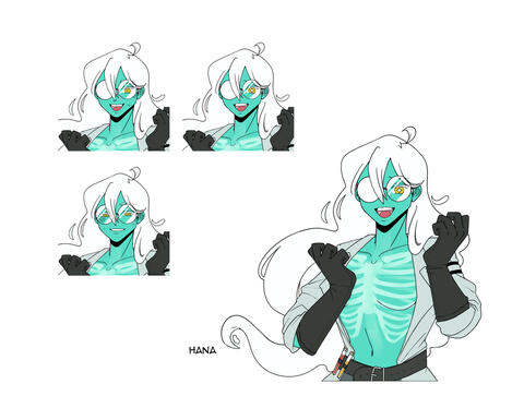 Hana (LI) | sprite pose 2 + expressions
