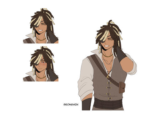 Seongmin (NPC) | sprite pose 2 + expressions