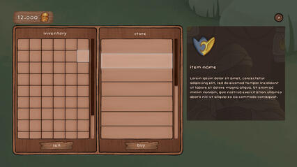store GUI : item selected